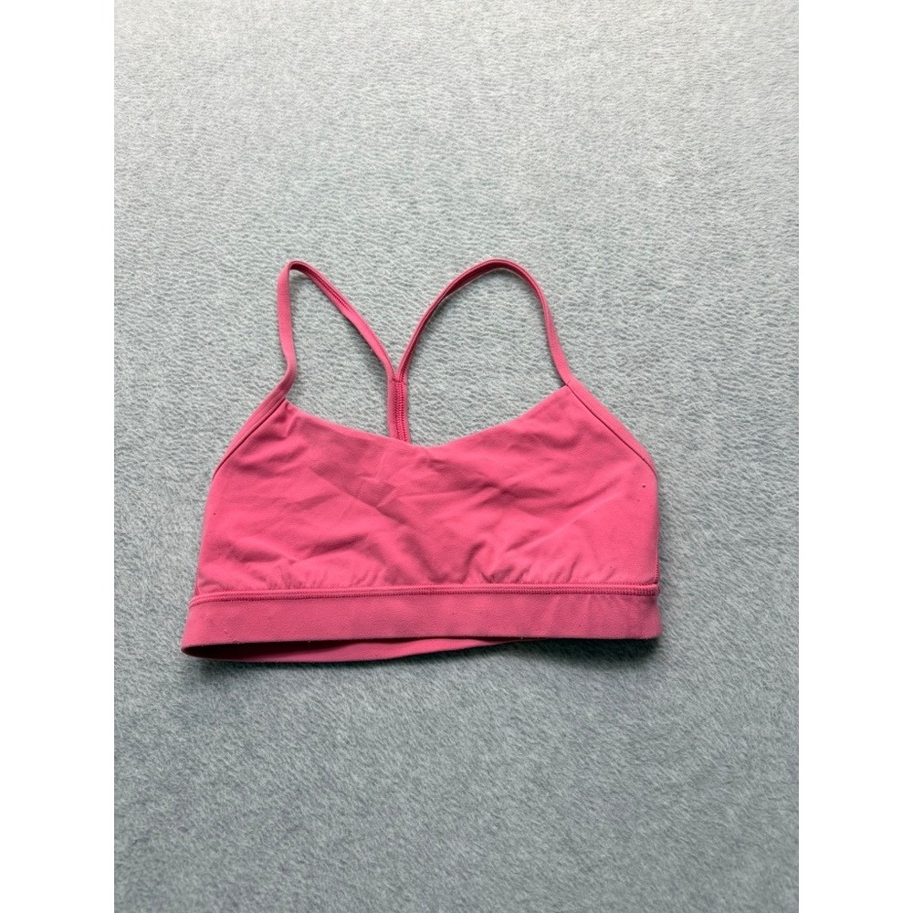 Lululemon Flow Y Bra Pink Racerback Low Impact Yoga Sports Bra Women Size 4